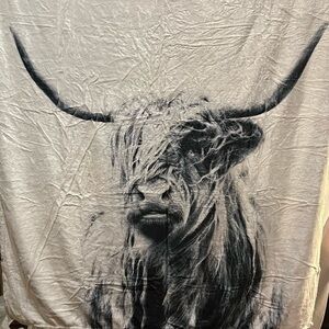 Highland Cow Blanket/Throw Soft white background